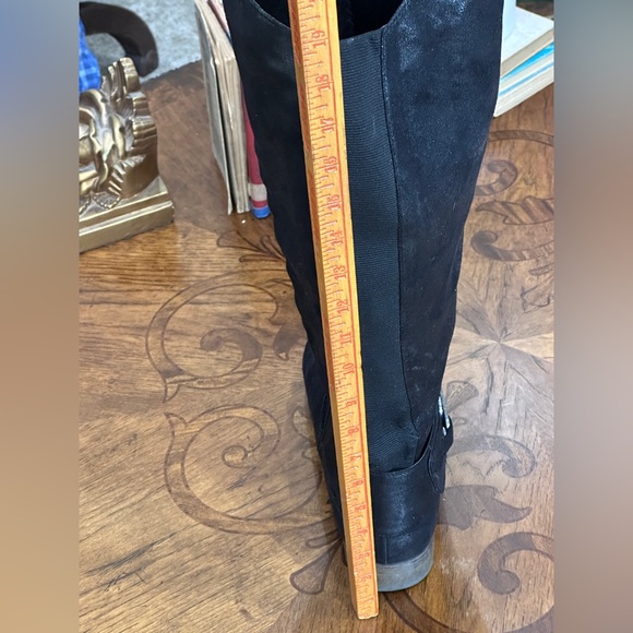 Torrid Black Knee High Moto Boots 10W Wide Calf Faux Leather Zip Riding Boot - Picture 12 of 14